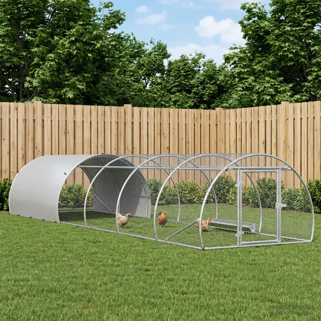 vidaXL Gallinero Plateado 600 x 150 x 100 cm Acero Galvanizado