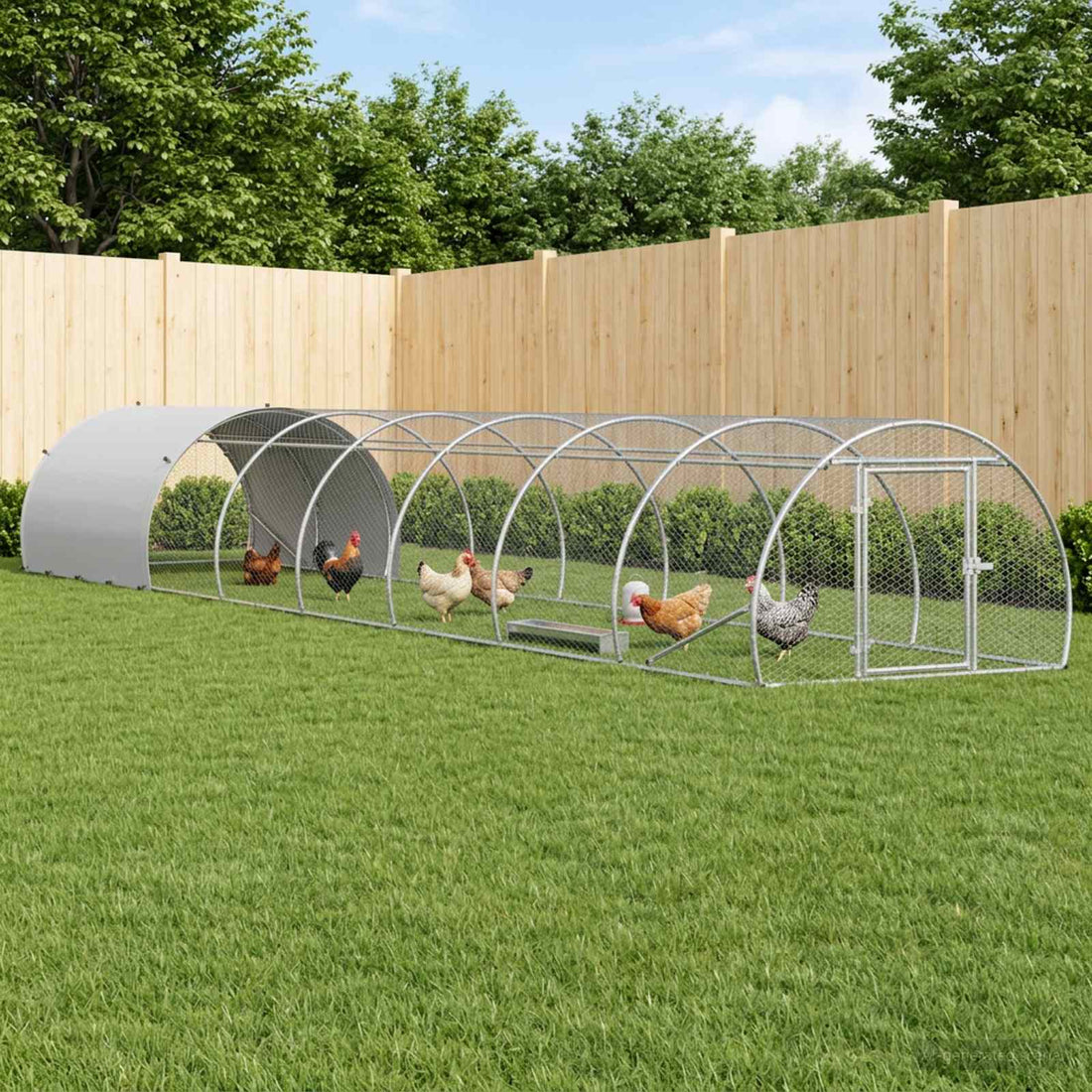 vidaXL Gallinero Plateado 800 x 150 x 100 cm Acero Galvanizado