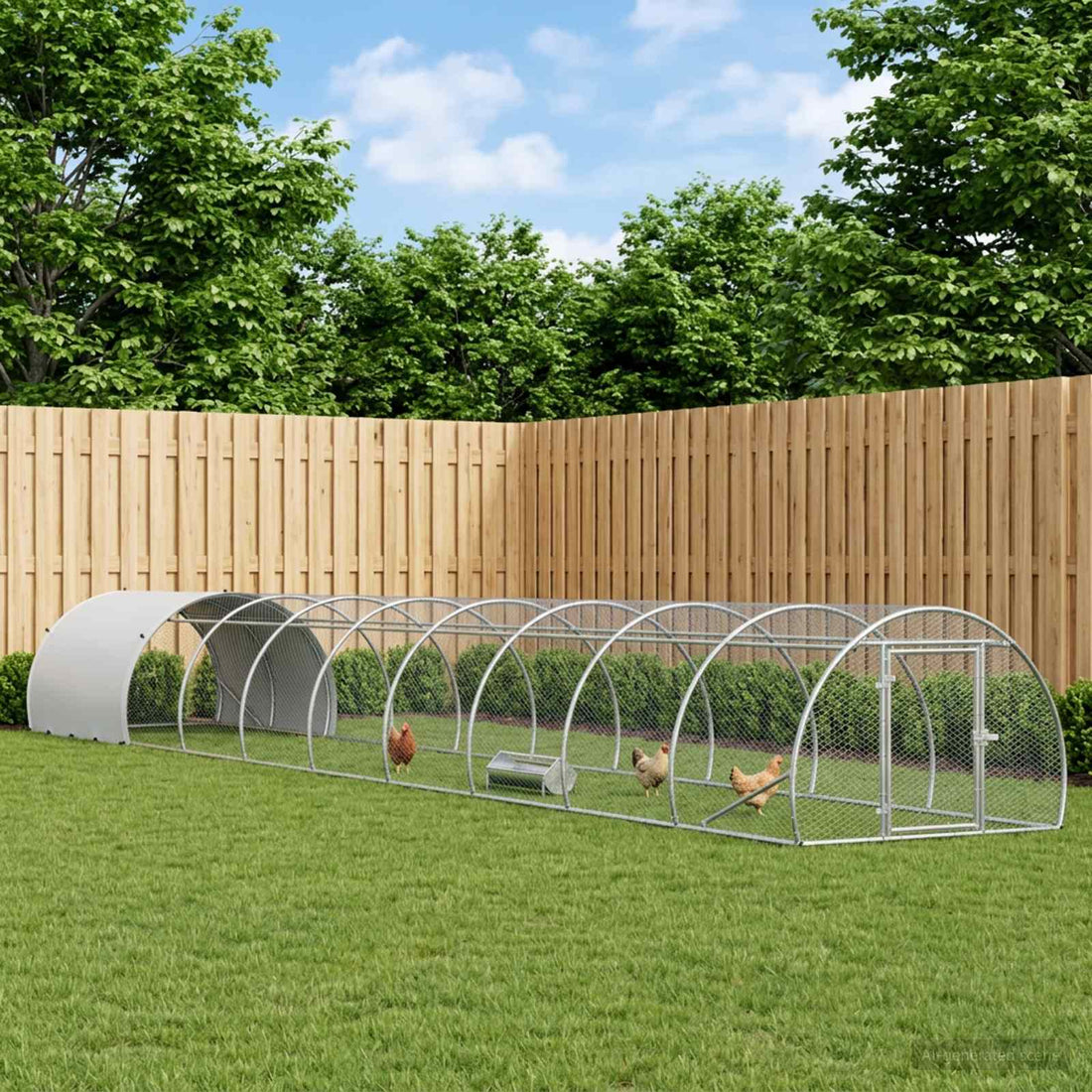 vidaXL Gallinero Plateado 1000 x 150 x 100 cm Acero Galvanizado