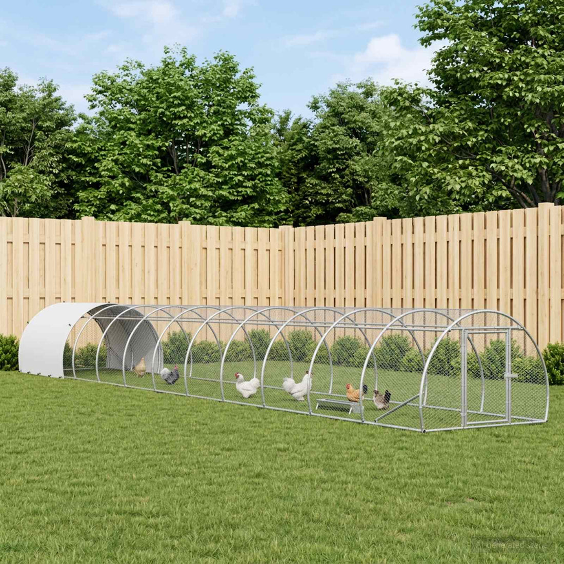 vidaXL Gallinero Plateado 1200 x 150 x 100 cm Acero Galvanizado