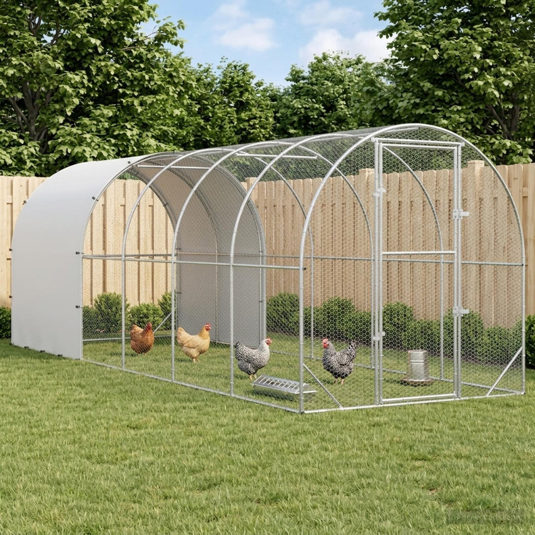 vidaXL Gallinero Plateado 600 x 200 x 200 cm Acero Galvanizado