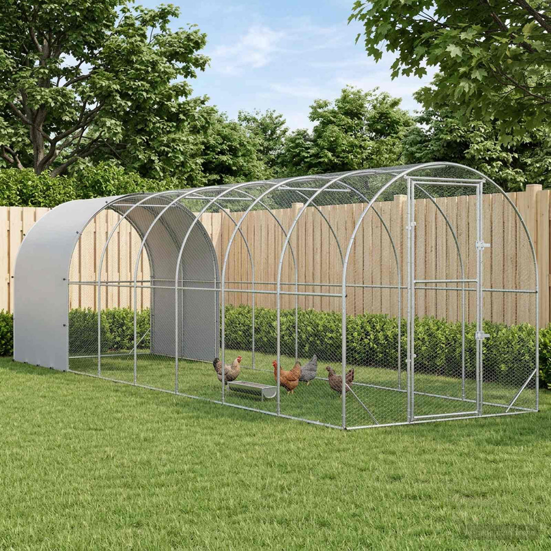 vidaXL Gallinero Plateado 800 x 200 x 200 cm Acero Galvanizado
