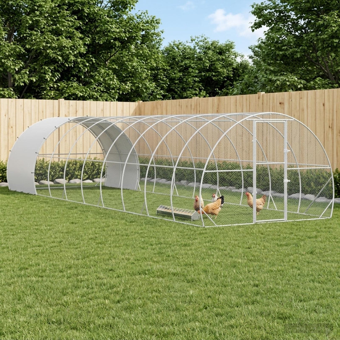 vidaXL Gallinero Plateado 1000 x 300 x 200 cm Acero Galvanizado