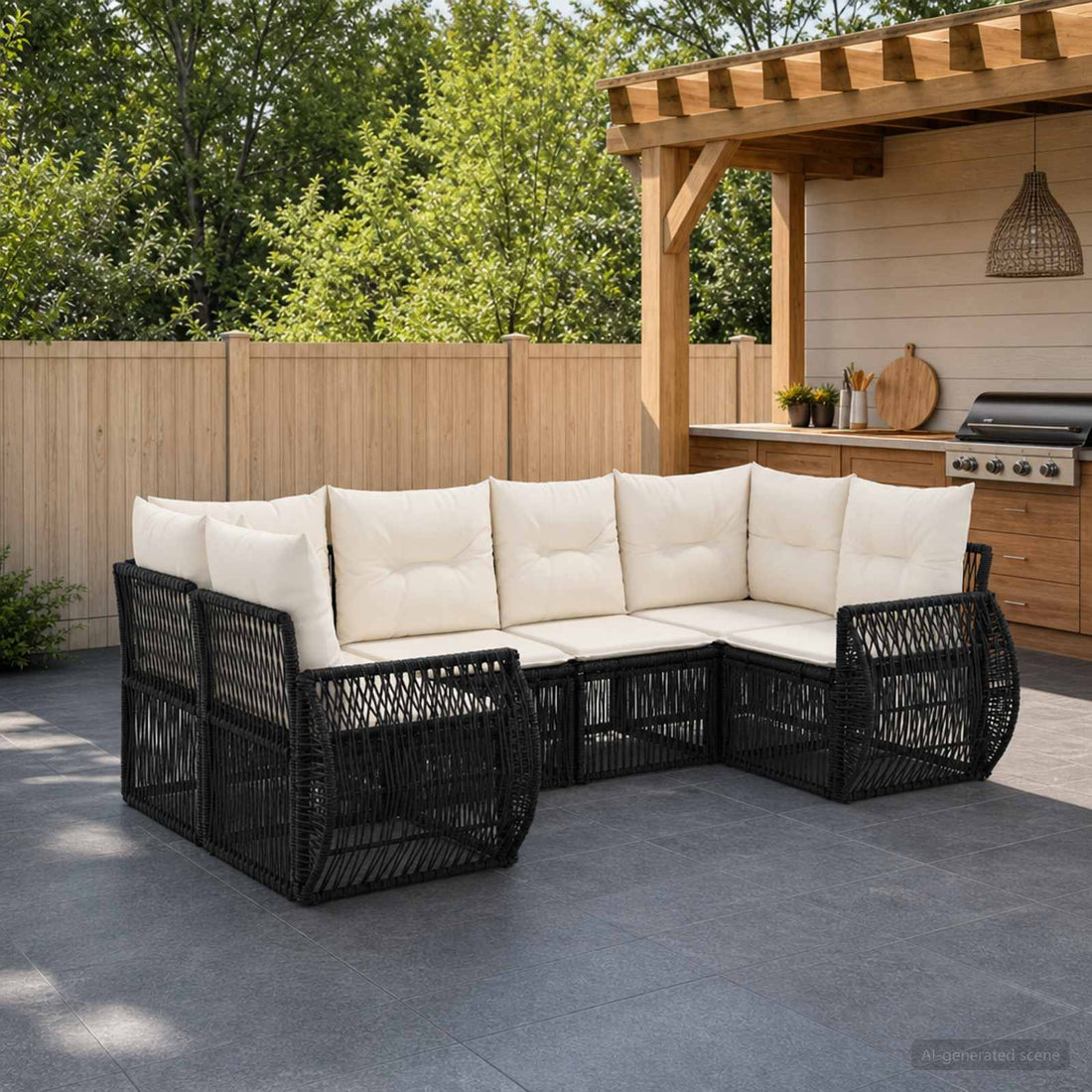 vidaXL Conjunto de sofás de jardín 6 uds. 6-Número de plazas