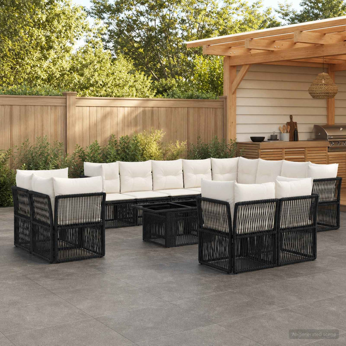 vidaXL Conjunto de sofás de jardín 13 uds. ratán sintético