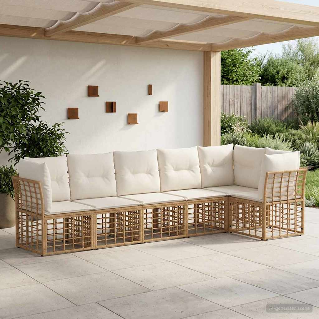 vidaXL Conjunto de sofás de jardín ratán sintético