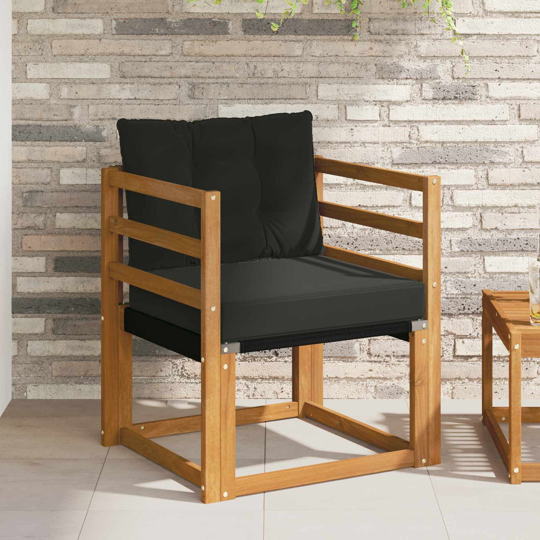 vidaXL 2 Pieza Sofá de exterior Madera de Acacia Sólida Natural