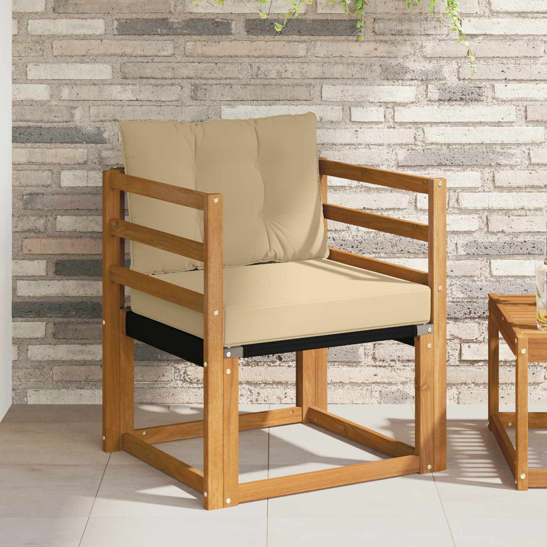 vidaXL Sofá de exterior Madera de Acacia Sólida Natural