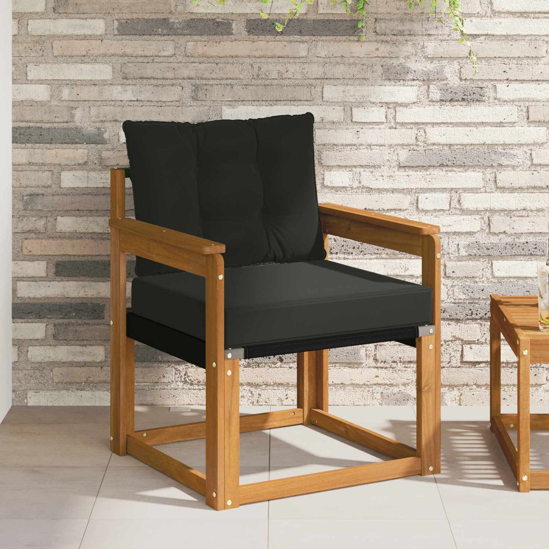 vidaXL 2 Pieza Sofá de exterior Madera de Acacia Sólida Natural