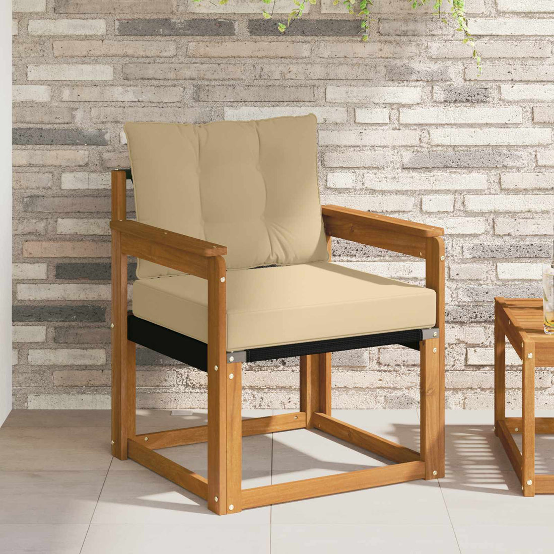 vidaXL Sofá de exterior Madera de Acacia Sólida Natural