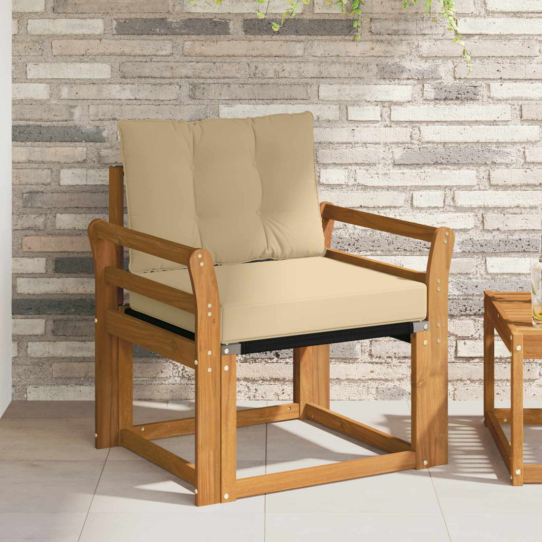 vidaXL Sofá de exterior Madera de Acacia Sólida Natural