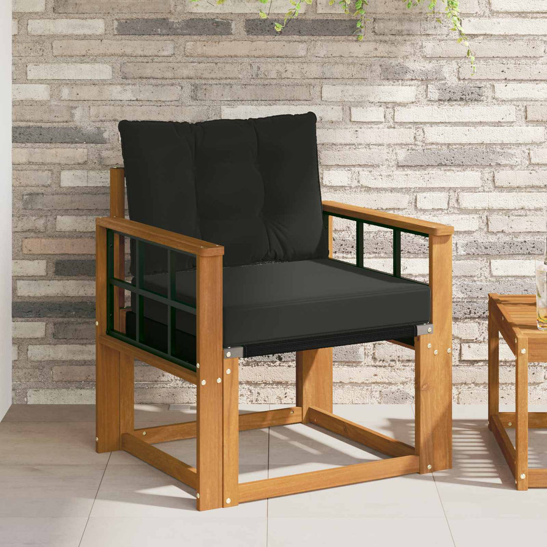 vidaXL 2 Pieza Sofá de exterior Madera de Acacia Sólida Natural