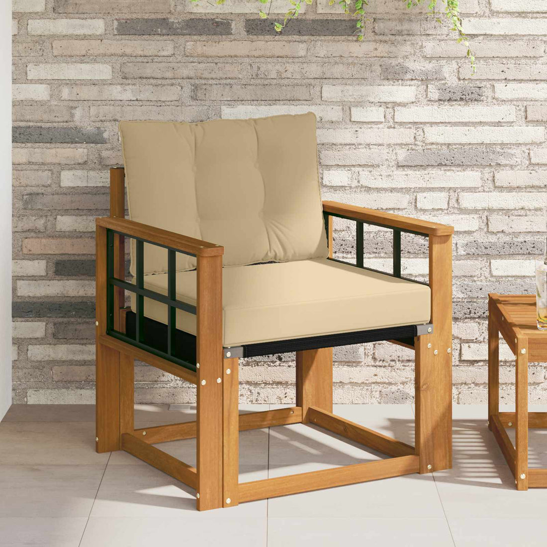 vidaXL Sofá de exterior Madera de Acacia Sólida Natural