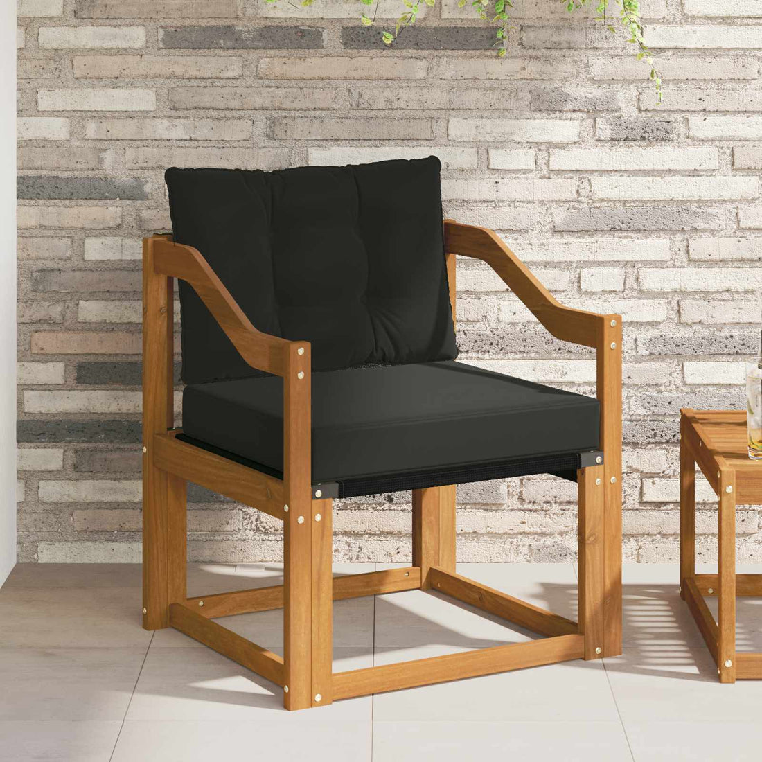 vidaXL 2 Pieza Sofá de exterior Madera de Acacia Sólida Natural