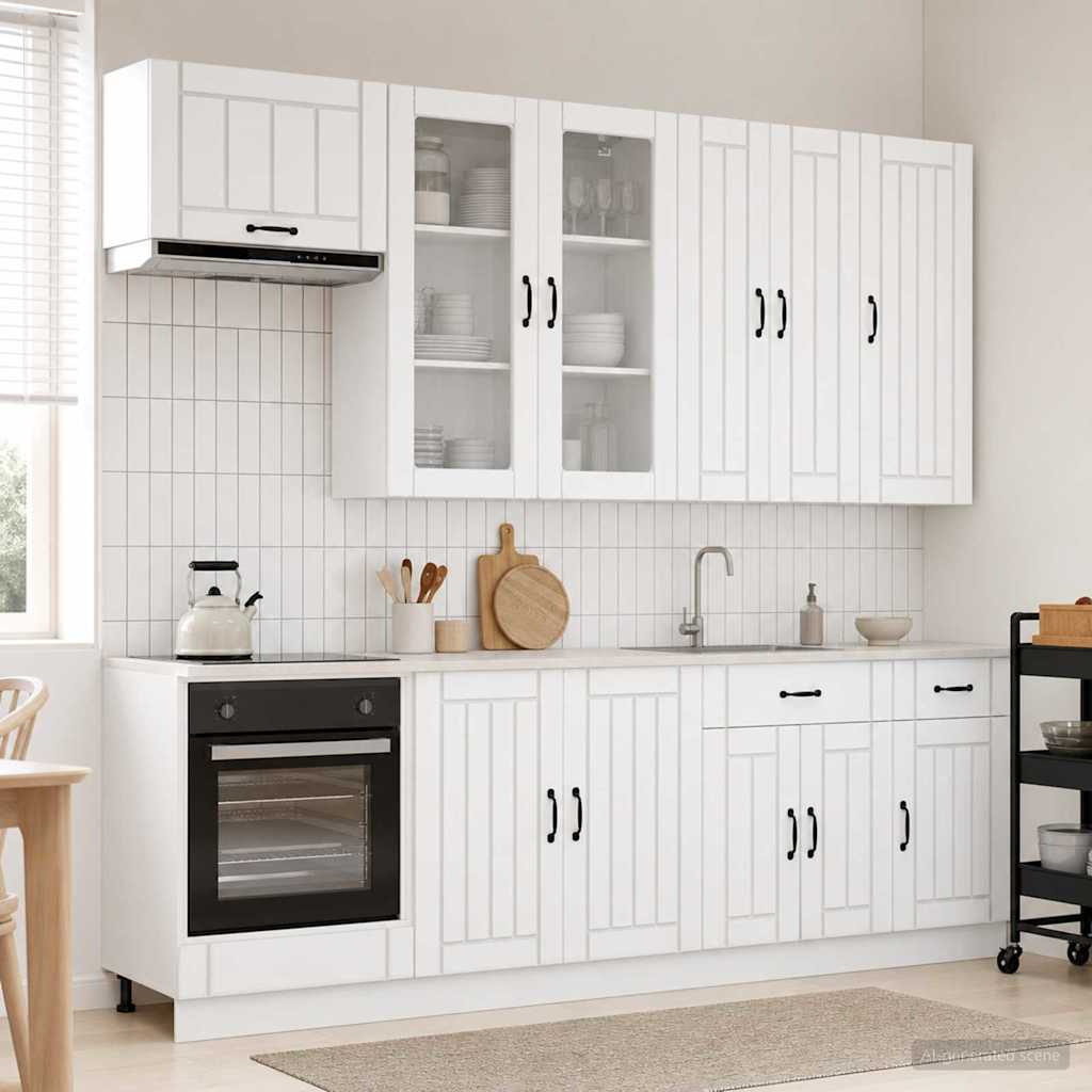 vidaXL Unidad de cocina LUCCA 8 uds. Blanco Madera de ingeniería