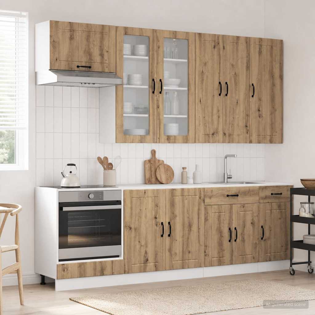 vidaXL Unidad de cocina LUCCA 8 uds. Roble artisan