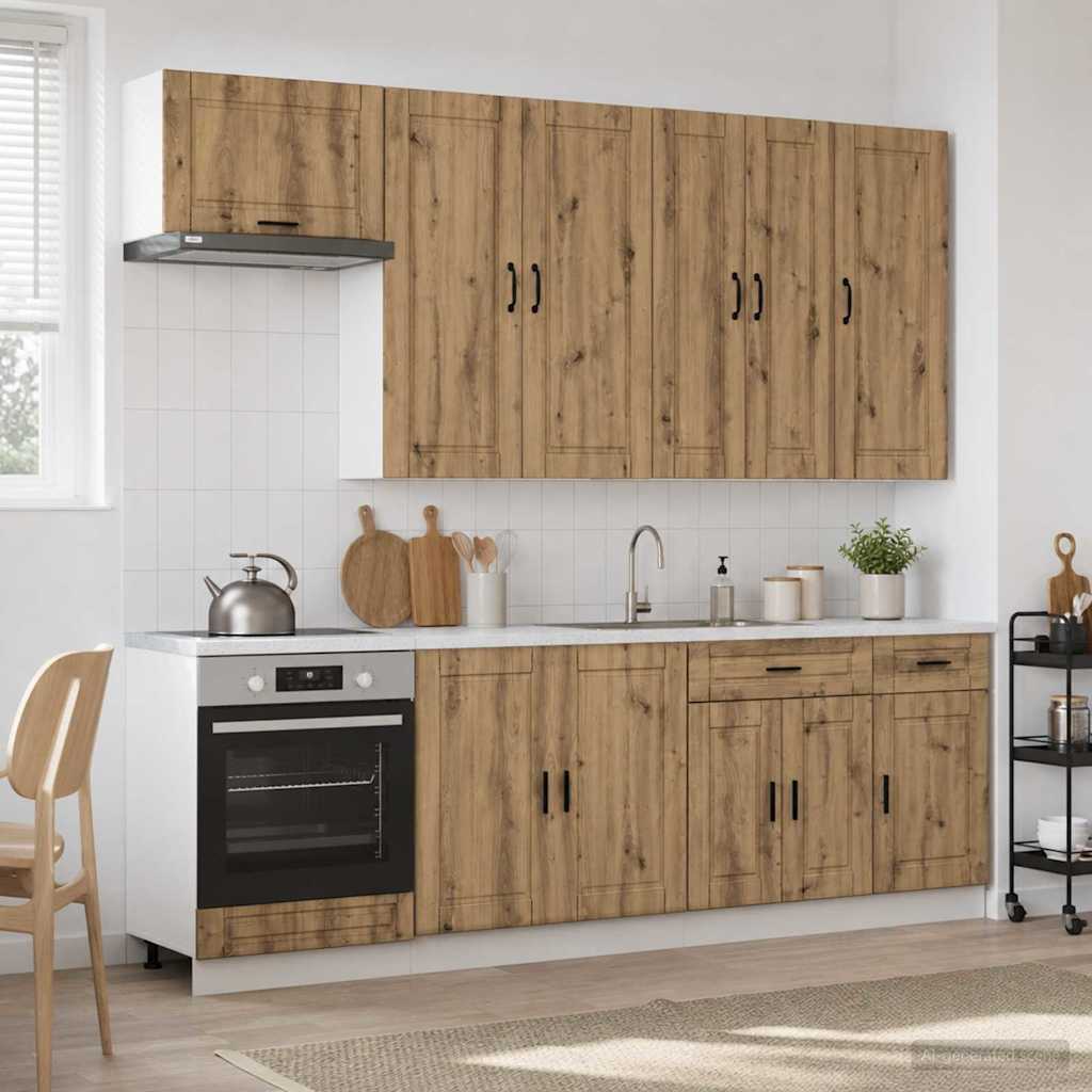 vidaXL Unidad de cocina PORTO 8 uds. Roble artisan