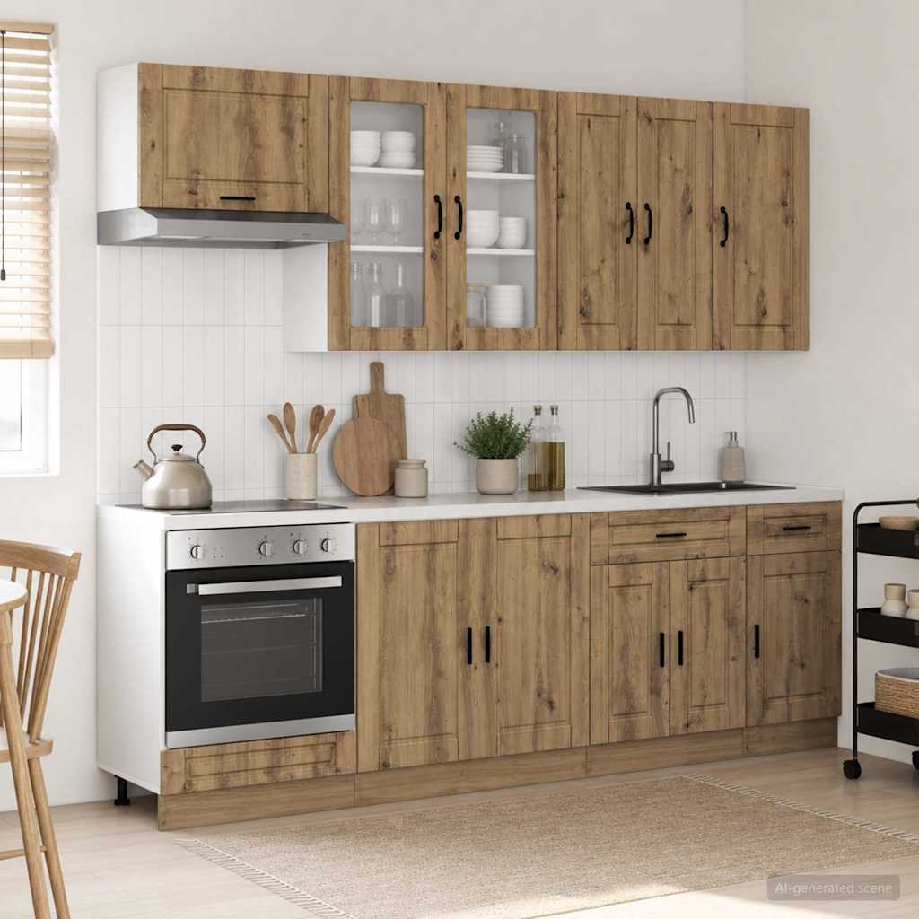 vidaXL Unidad de cocina PORTO 8 uds. Roble artisan