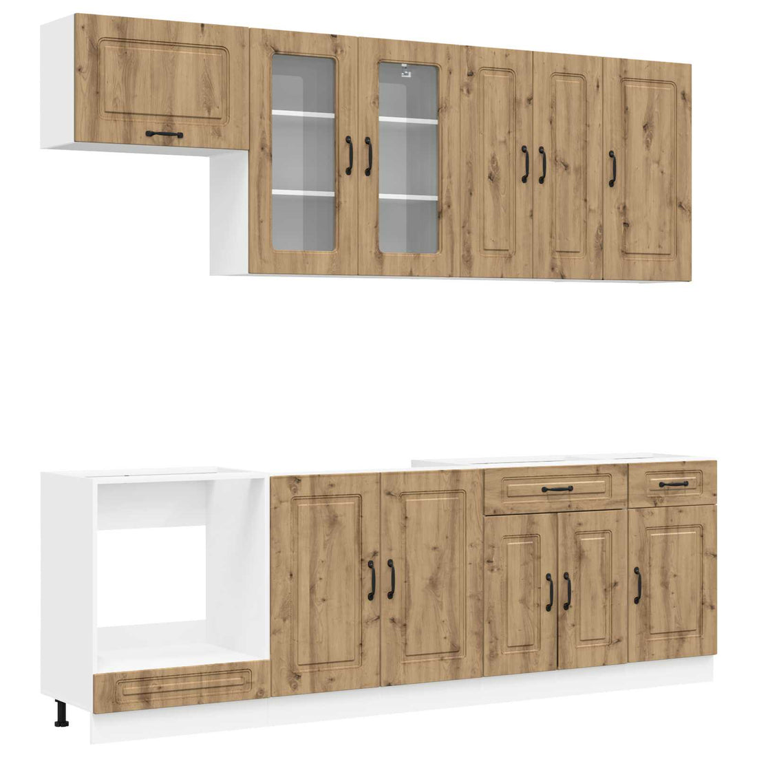 vidaXL Unidad de cocina KALMAR 8 uds. Roble artisan