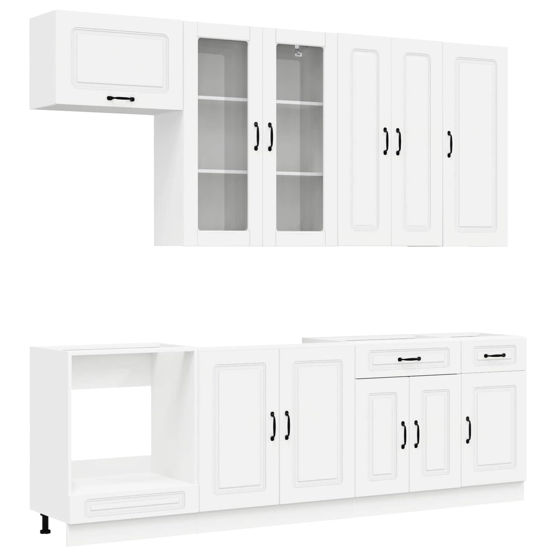 vidaXL Unidad de cocina KALMAR 8 uds. Blanco Madera de ingeniería