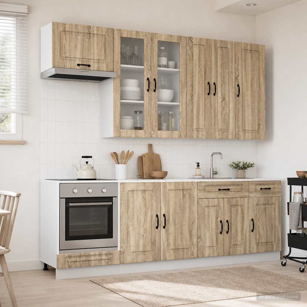 vidaXL Unidad de cocina KALMAR 8 uds. Roble Sonoma