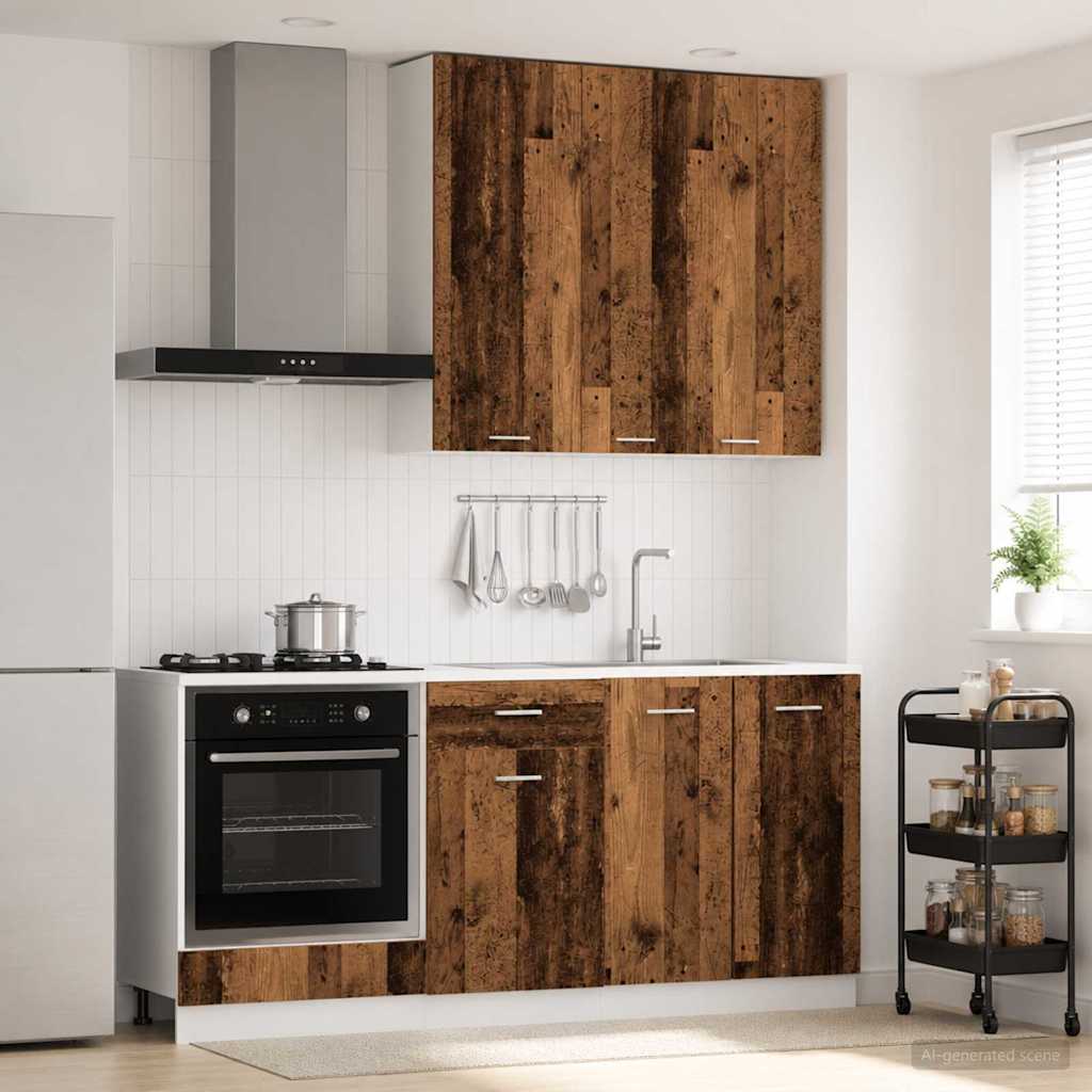 vidaXL Unidad de cocina LYON 5 uds. Madera envejecida