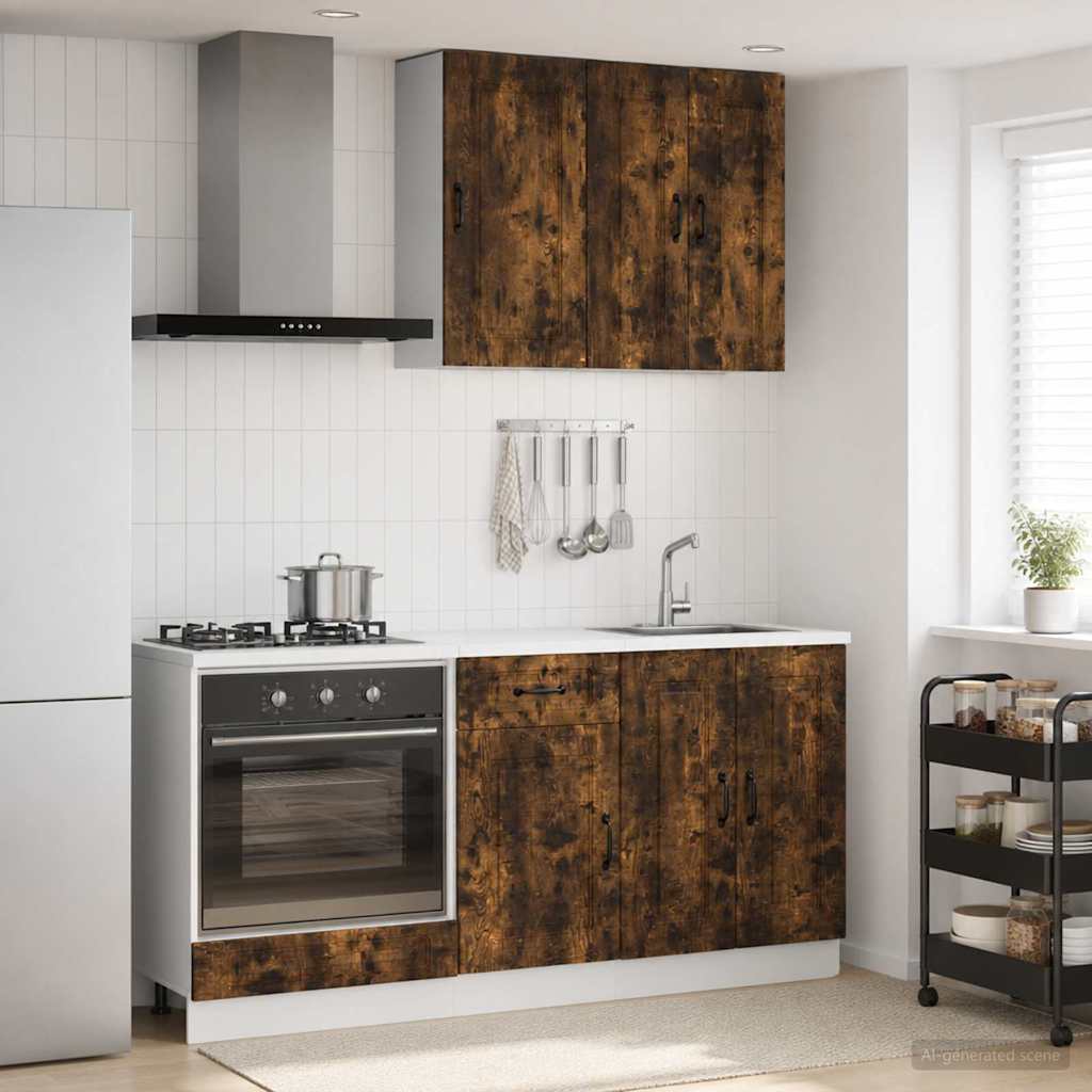 vidaXL Unidad de cocina KALMAR 5 uds. Roble Ahumado