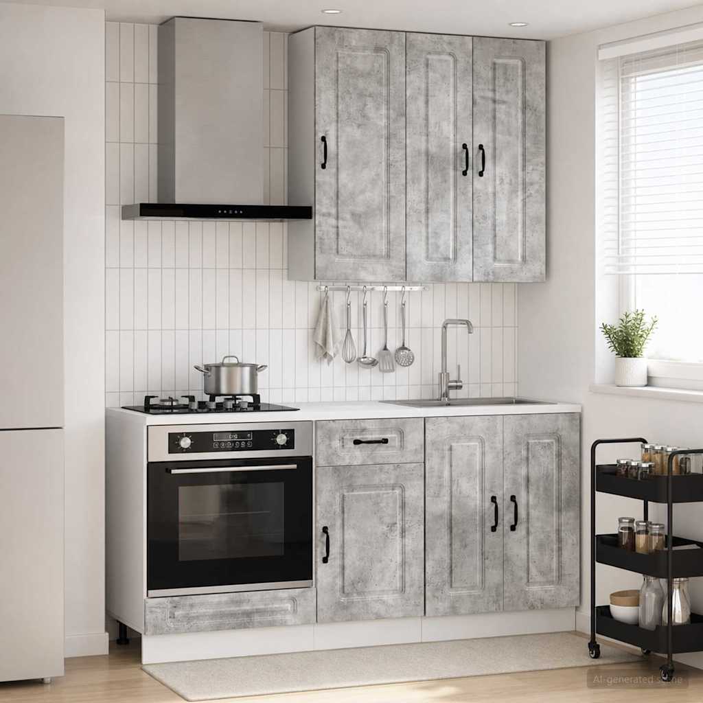vidaXL Unidad de cocina KALMAR 5 uds. Gris Hormigón