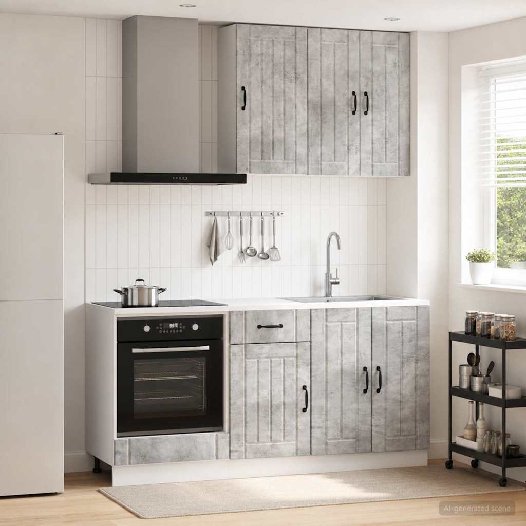 vidaXL Unidad de cocina LUCCA 5 uds. Gris Hormigón