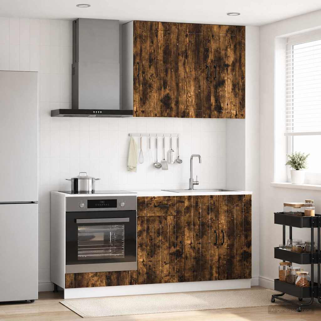 vidaXL Unidad de cocina LUCCA 5 uds. Roble Ahumado