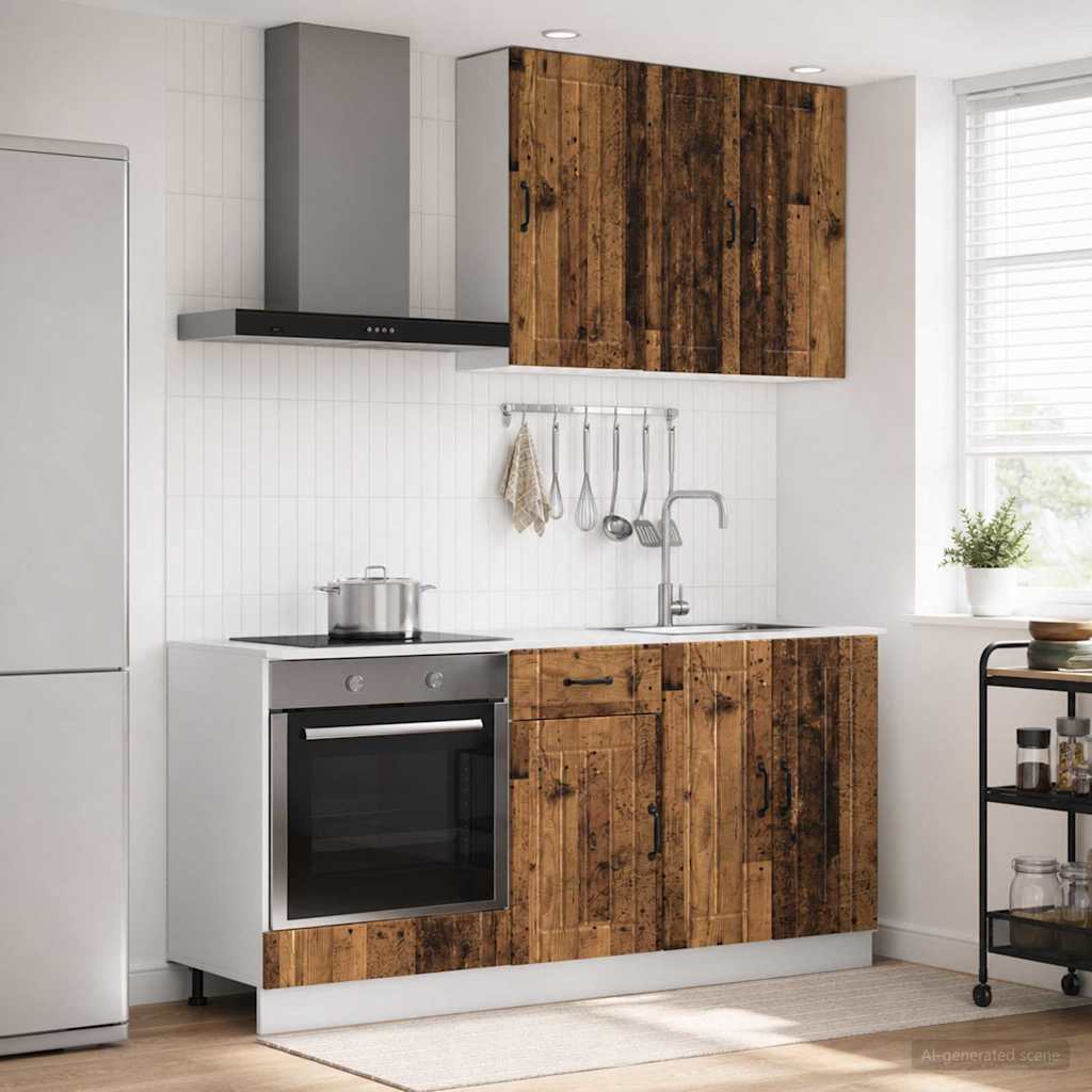 vidaXL Unidad de cocina LUCCA 5 uds. Madera envejecida