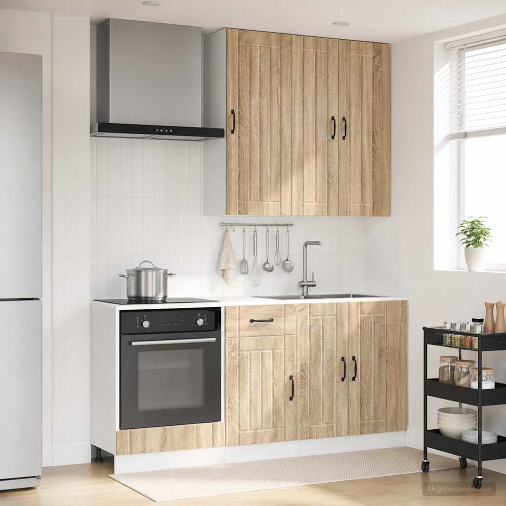 vidaXL Unidad de cocina LUCCA 5 uds. Roble Sonoma Madera de ingeniería