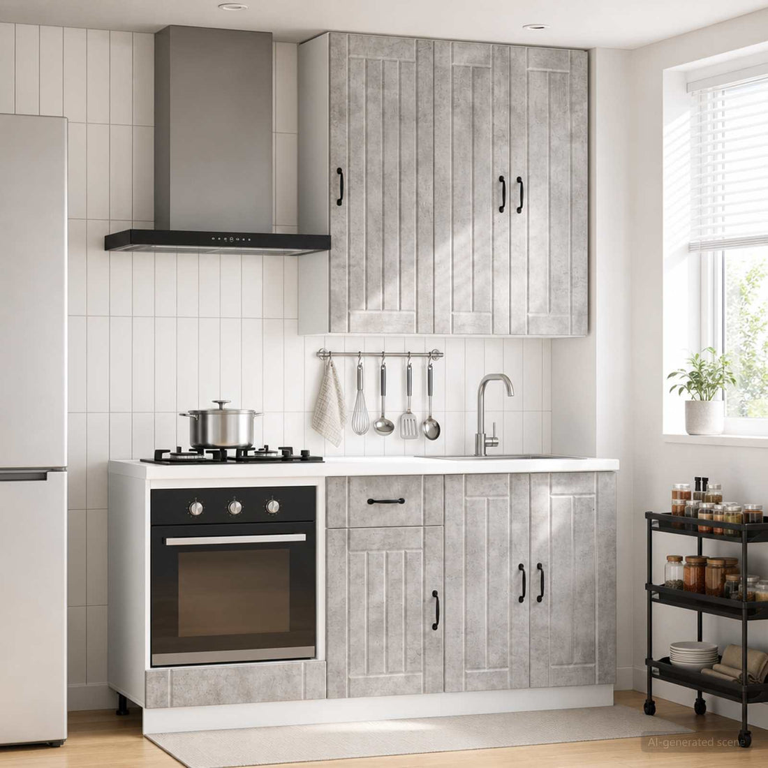 vidaXL Unidad de cocina LUCCA 5 uds. Gris Hormigón