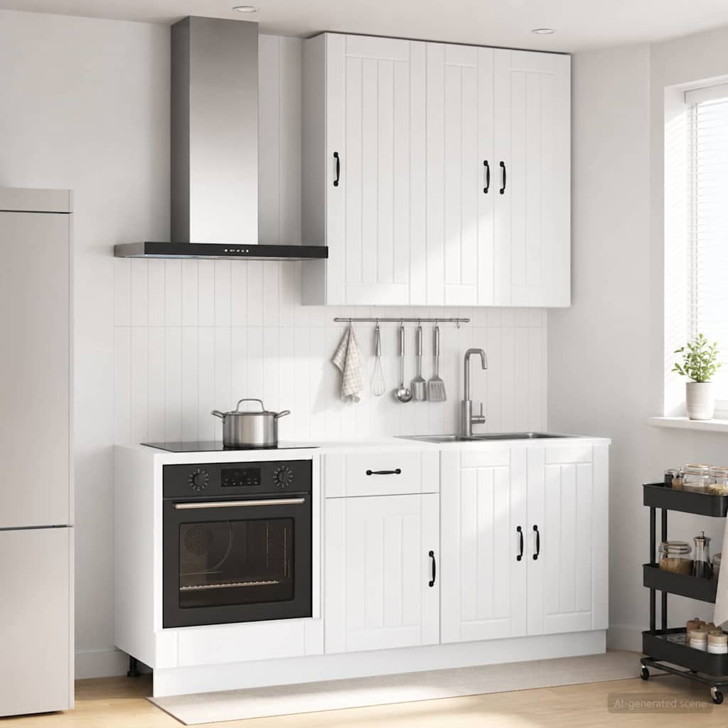 vidaXL Unidad de cocina LUCCA 5 uds. Blanco Brillante