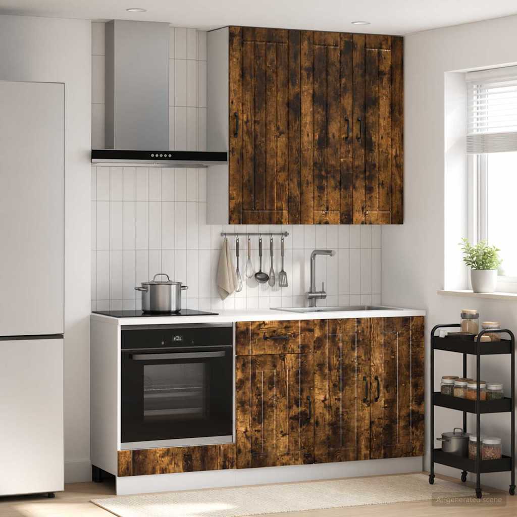 vidaXL Unidad de cocina LUCCA 5 uds. Roble Ahumado
