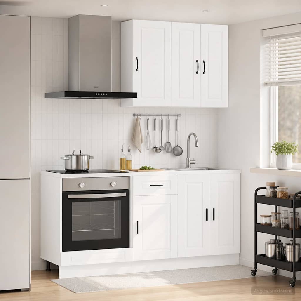 vidaXL Unidad de cocina PORTO 5 uds. Blanco Madera de ingeniería