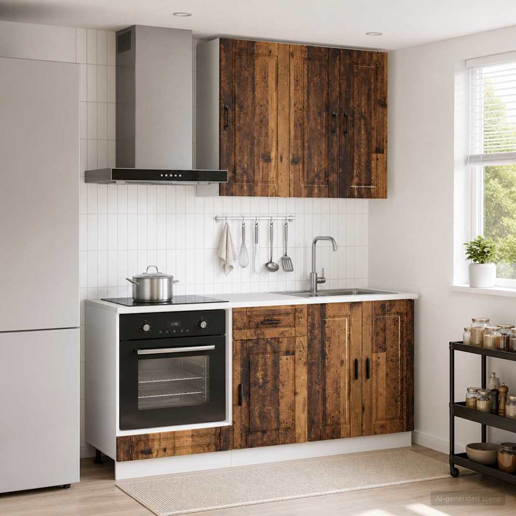vidaXL Unidad de cocina PORTO 5 uds. Madera envejecida