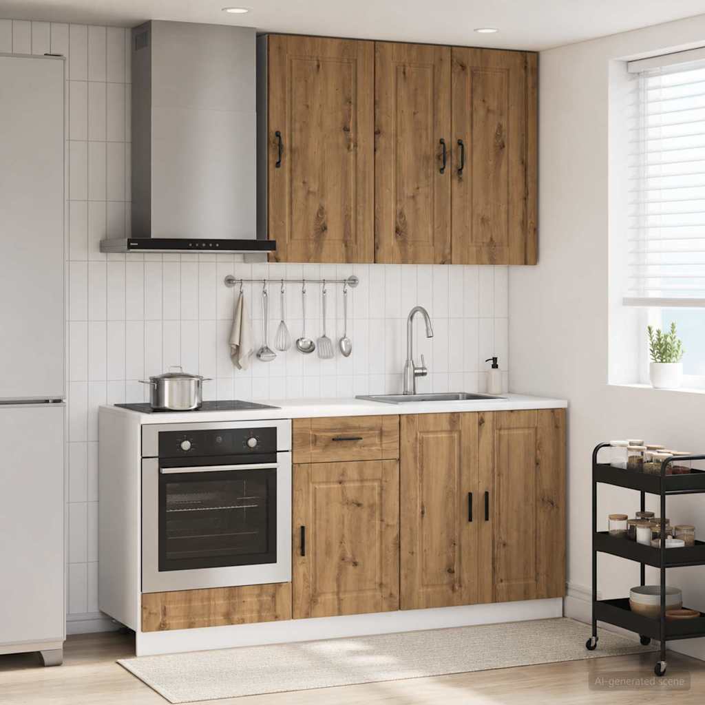 vidaXL Unidad de cocina PORTO 5 uds. Roble artisan
