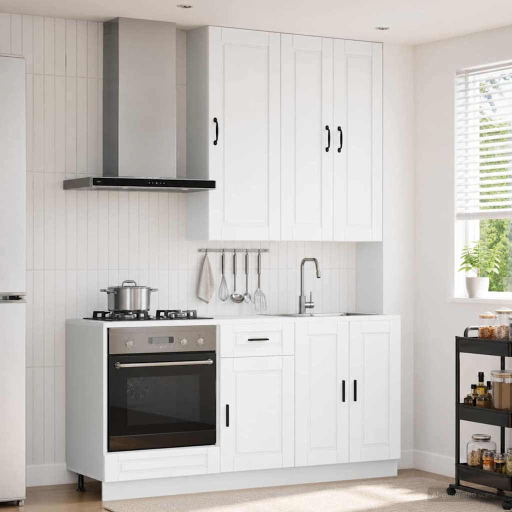 vidaXL Unidad de cocina PORTO 5 uds. Blanco Madera de ingeniería