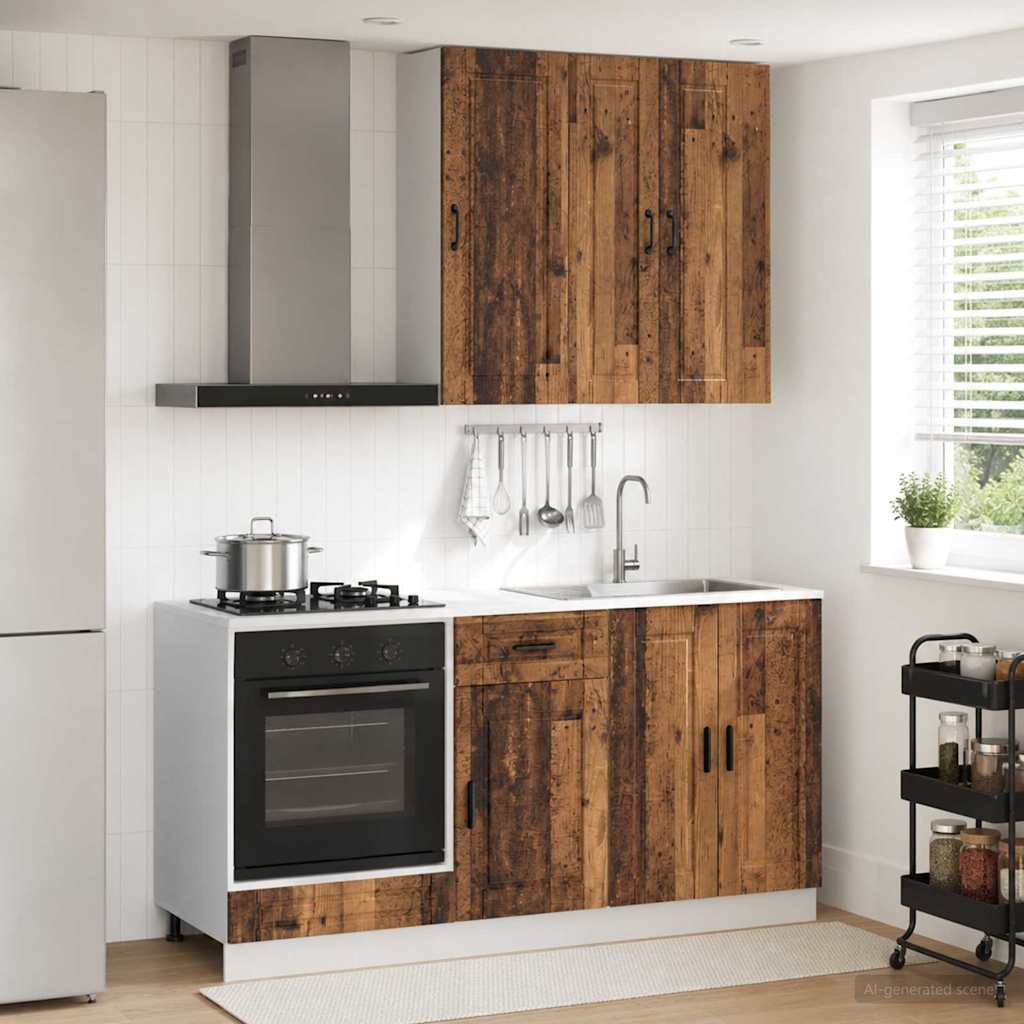 vidaXL Unidad de cocina PORTO 5 uds. Madera envejecida