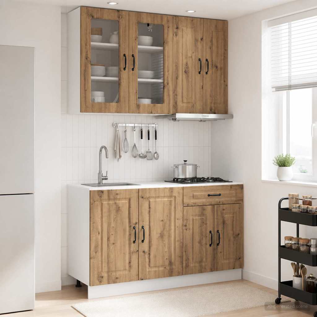 vidaXL Unidad de cocina KALMAR 4 uds. Roble artisan