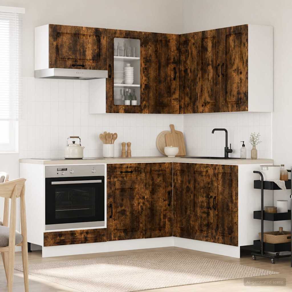 vidaXL Unidad de cocina KALMAR 8 uds. Roble Ahumado