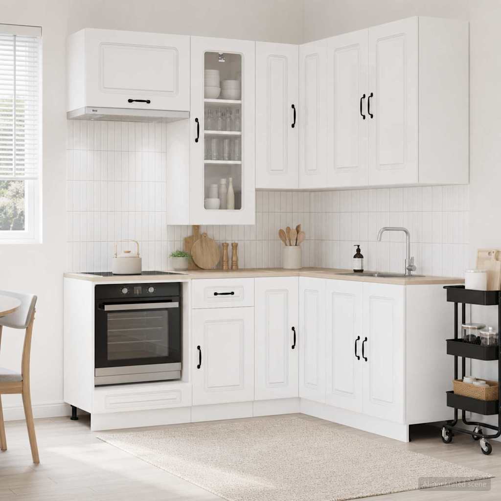 vidaXL Unidad de cocina KALMAR 8 uds. Blanco Brillante