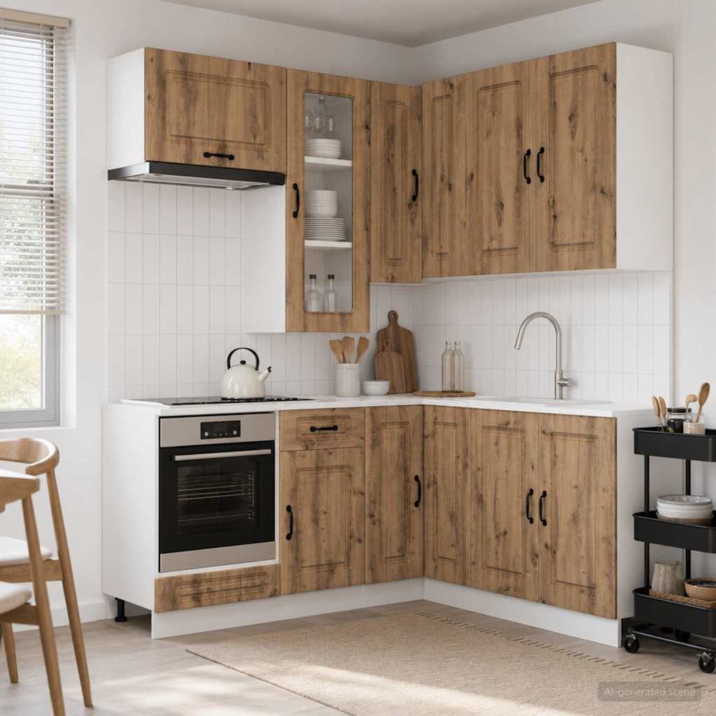 vidaXL Unidad de cocina KALMAR 8 uds. Roble artisan