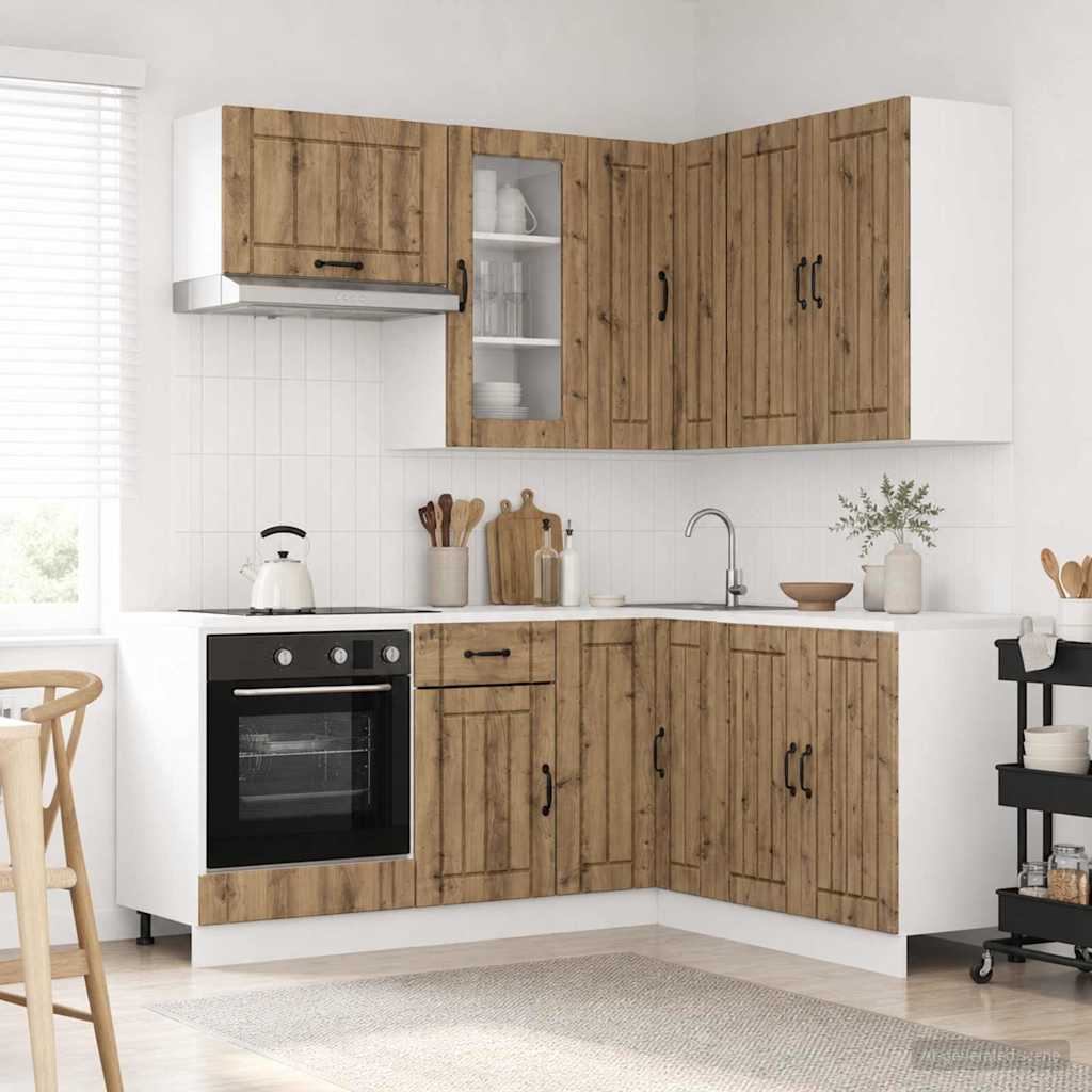 vidaXL Unidad de cocina LUCCA 8 uds. Roble artisan