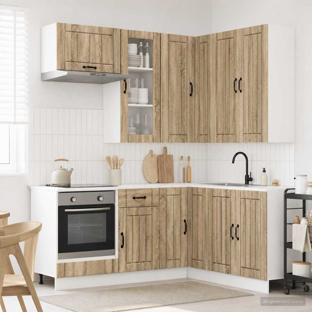 vidaXL Unidad de cocina LUCCA 8 uds. Roble Sonoma Madera de ingeniería