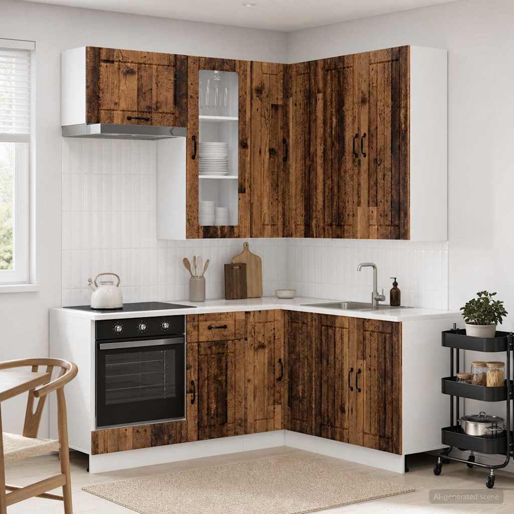 vidaXL Unidad de cocina LUCCA 8 uds. Madera envejecida