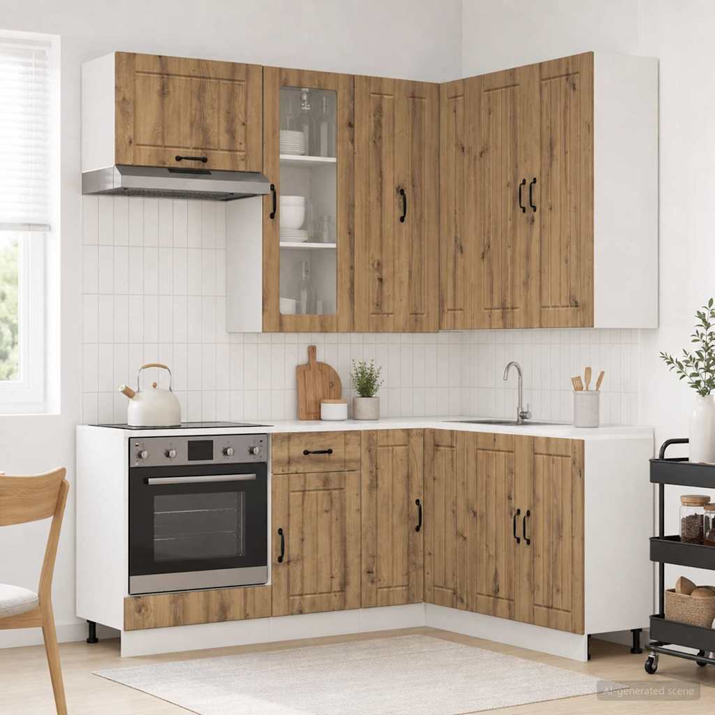 vidaXL Unidad de cocina LUCCA 8 uds. Roble artisan