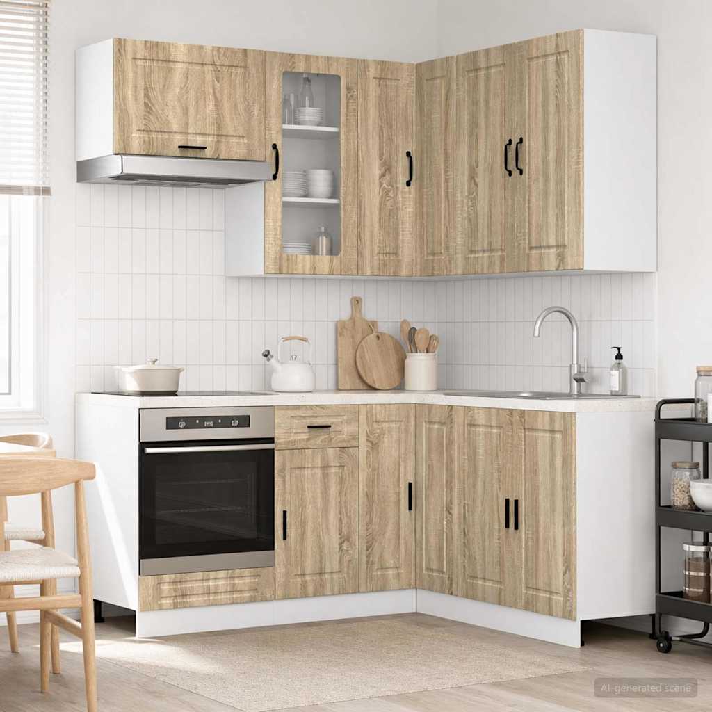 vidaXL Unidad de cocina PORTO 8 uds. Roble Sonoma Madera de ingeniería