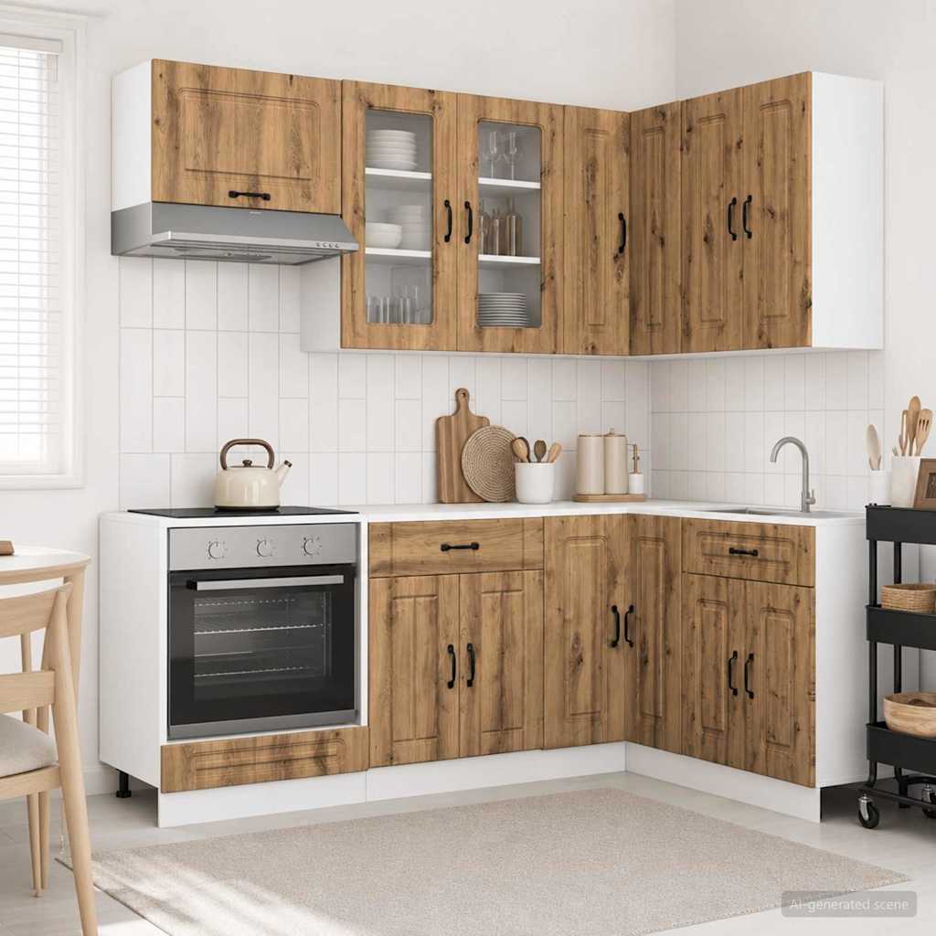 vidaXL Unidad de cocina KALMAR 8 uds. Roble artisan